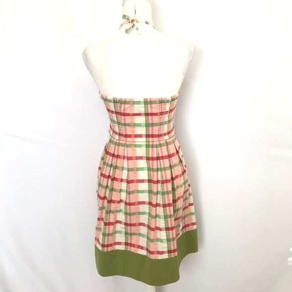 Vintage Pink Green Classic Vintage dress plaid Juicy Couture small halter - Picture 3 of 8